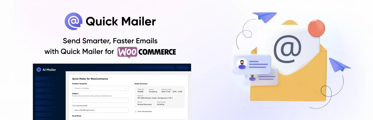 Quick Mailer for WooCommerce banner